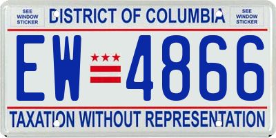 DC license plate EW4866