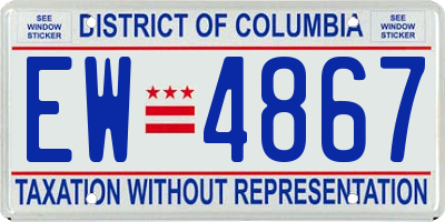 DC license plate EW4867