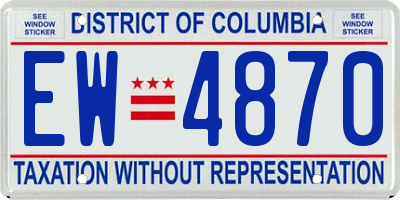 DC license plate EW4870