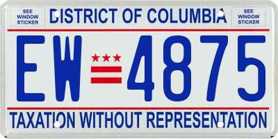 DC license plate EW4875
