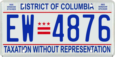 DC license plate EW4876