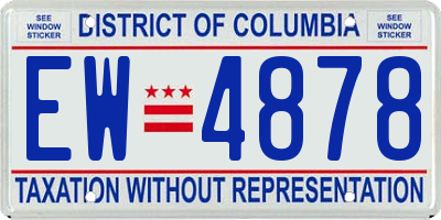 DC license plate EW4878