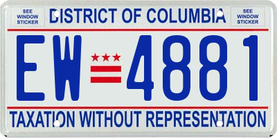 DC license plate EW4881