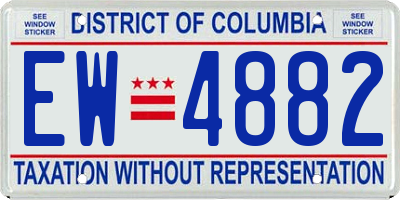 DC license plate EW4882