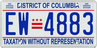 DC license plate EW4883