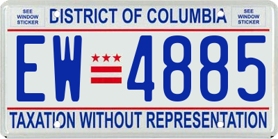 DC license plate EW4885