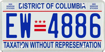 DC license plate EW4886