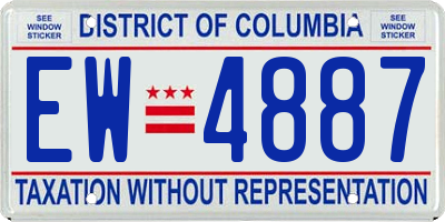 DC license plate EW4887