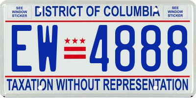 DC license plate EW4888