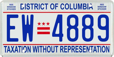 DC license plate EW4889