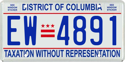 DC license plate EW4891