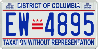 DC license plate EW4895