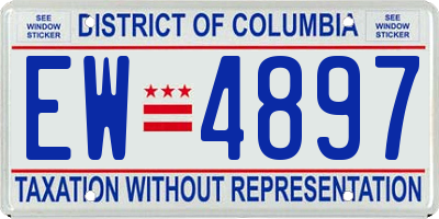 DC license plate EW4897