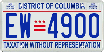 DC license plate EW4900