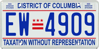 DC license plate EW4909