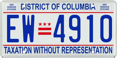 DC license plate EW4910