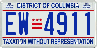 DC license plate EW4911