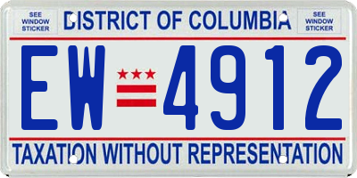 DC license plate EW4912