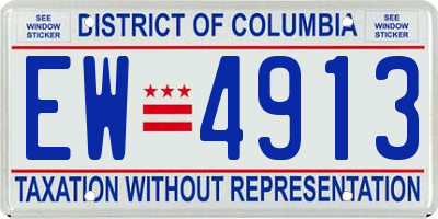 DC license plate EW4913