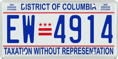 DC license plate EW4914