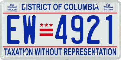 DC license plate EW4921