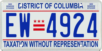 DC license plate EW4924