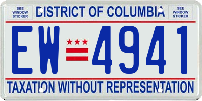 DC license plate EW4941