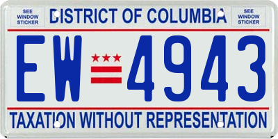 DC license plate EW4943