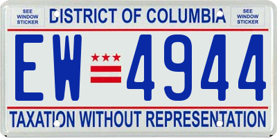 DC license plate EW4944