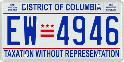 DC license plate EW4946