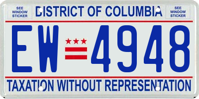 DC license plate EW4948