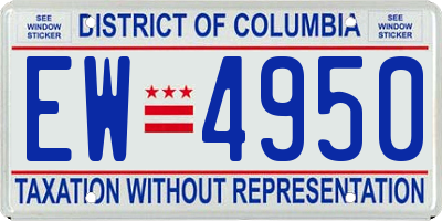 DC license plate EW4950
