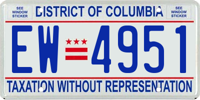 DC license plate EW4951