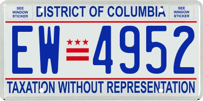 DC license plate EW4952