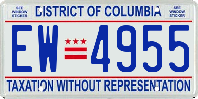 DC license plate EW4955