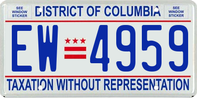 DC license plate EW4959