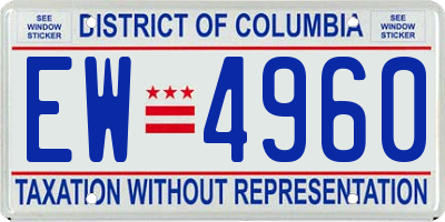 DC license plate EW4960