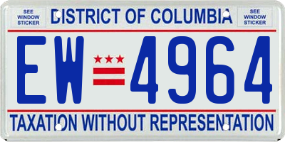 DC license plate EW4964
