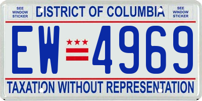 DC license plate EW4969