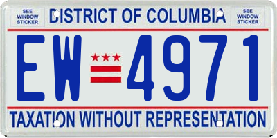 DC license plate EW4971