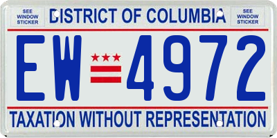 DC license plate EW4972