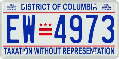 DC license plate EW4973
