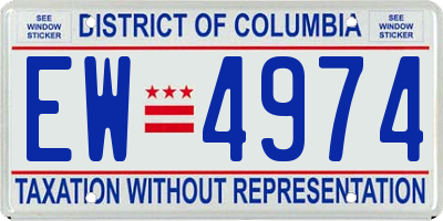 DC license plate EW4974