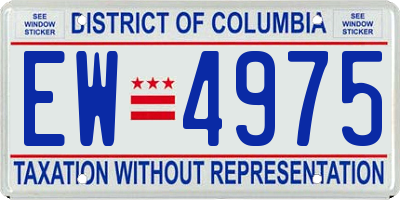 DC license plate EW4975