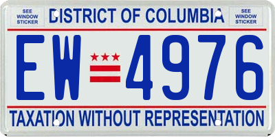 DC license plate EW4976