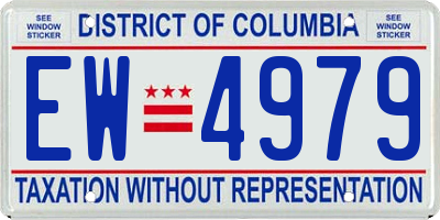 DC license plate EW4979