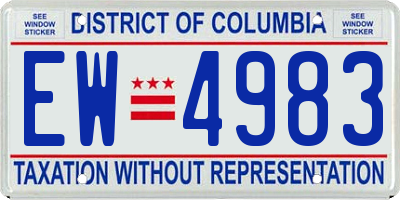 DC license plate EW4983
