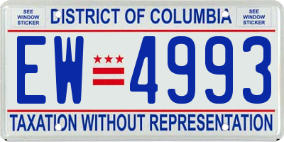 DC license plate EW4993