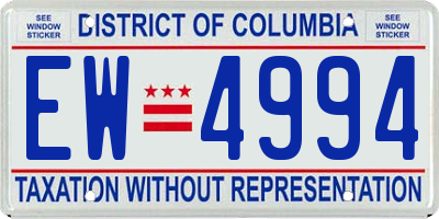 DC license plate EW4994