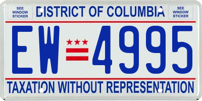 DC license plate EW4995